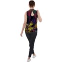 Abstract Painting Colorful Mock Neck Chiffon Sleeveless Top View2