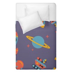 Space Seamless Pattern Duvet Cover Double Side (single Size) by Wegoenart