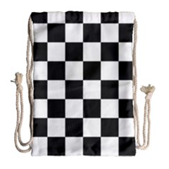 Chess Board Background Design Drawstring Bag (large) by Wegoenart