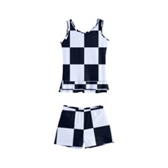 Chess Board Background Design Kids  Boyleg Swimsuit by Wegoenart