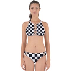 Chess Board Background Design Perfectly Cut Out Bikini Set by Wegoenart