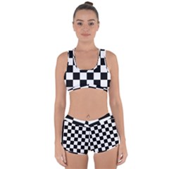 Chess Board Background Design Racerback Boyleg Bikini Set by Wegoenart