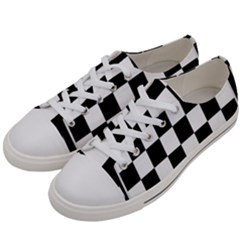 Chess Board Background Design Women s Low Top Canvas Sneakers by Wegoenart