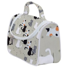 Cute-cat-seamless-pattern Satchel Handbag by Wegoenart