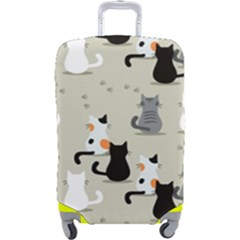 Cute-cat-seamless-pattern Luggage Cover (large) by Wegoenart