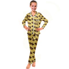 Pastel Orange Papaya Kid s Satin Long Sleeve Pajamas Set by ConteMonfrey