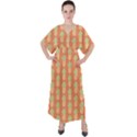 Pineapple Orange Pastel V-Neck Boho Style Maxi Dress View1