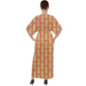 Pineapple Orange Pastel V-Neck Boho Style Maxi Dress View2