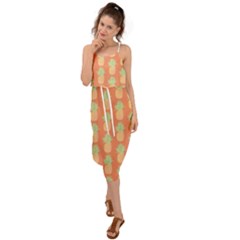 Pineapple Orange Pastel Waist Tie Cover Up Chiffon Dress by ConteMonfrey