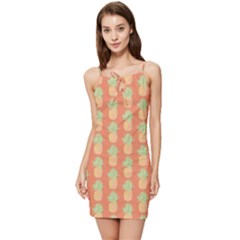 Pineapple Orange Pastel Summer Tie Front Dress by ConteMonfrey