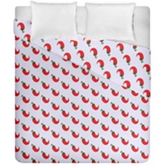 Small Mini Peppers White Duvet Cover Double Side (california King Size) by ConteMonfrey