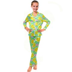 Green Lemons Kid s Satin Long Sleeve Pajamas Set by ConteMonfrey