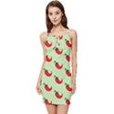 Small Mini Peppers Green Summer Tie Front Dress View1