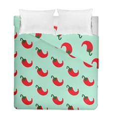 Small Mini Peppers Blue Duvet Cover Double Side (full/ Double Size) by ConteMonfrey