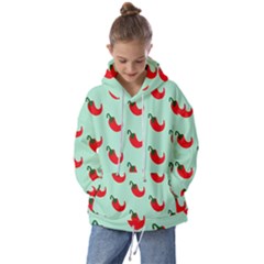 Small Mini Peppers Blue Kids  Oversized Hoodie by ConteMonfrey