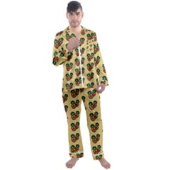 Pastel Pineapple Men s Long Sleeve Satin Pajamas Set by ConteMonfrey