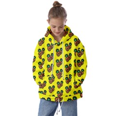 Yellow Background Pineapples Kids  Oversized Hoodie by ConteMonfrey