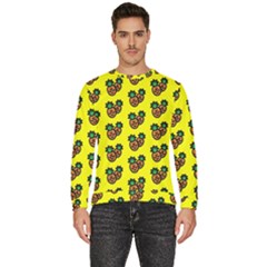 Yellow Background Pineapples Men s Fleece Sweatshirt by ConteMonfrey