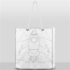 Starship Doodle - Space Elements Full Print Rope Handle Tote (large) by ConteMonfrey