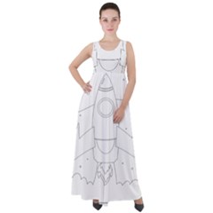 Starship Doodle - Space Elements Empire Waist Velour Maxi Dress by ConteMonfrey