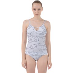 Starships Silhouettes - Space Elements Cut Out Top Tankini Set by ConteMonfrey