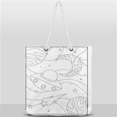 Starships Silhouettes - Space Elements Full Print Rope Handle Tote (large) by ConteMonfrey