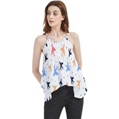 Sky Birds - Airplanes Flowy Camisole Tank Top by ConteMonfrey