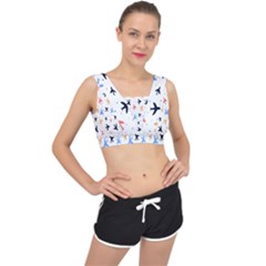 Sky Birds - Airplanes V-back Sports Bra by ConteMonfrey