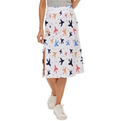 Sky Birds - Airplanes Midi Panel Skirt by ConteMonfrey