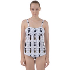 Ants Insect Pattern Cartoon Ant Animal Twist Front Tankini Set by Ravend