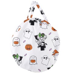 Halloween Jack O Lantern Vector Giant Round Zipper Tote by Ravend