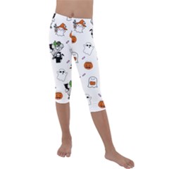 Halloween Jack O Lantern Vector Kids  Lightweight Velour Capri Leggings  by Ravend