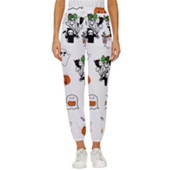 Halloween Jack O Lantern Vector Cropped Drawstring Pants by Ravend