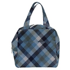 Black And Blue Iced Plaids  Boxy Hand Bag by ConteMonfrey