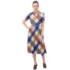 Hot Colors Plaid  Keyhole Neckline Chiffon Dress by ConteMonfrey