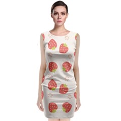 Strawberries Pattern Design Classic Sleeveless Midi Dress by Wegoenart