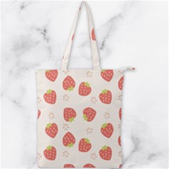 Strawberries Pattern Design Double Zip Up Tote Bag by Wegoenart