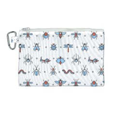 Insect Icon Seamless Pattern Canvas Cosmetic Bag (large) by Wegoenart