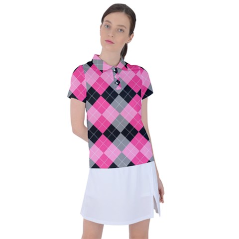 Seamless Argyle Pattern Women s Polo Tee by Wegoenart