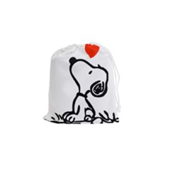 Snoopy Love Drawstring Pouch (small) by Jancukart