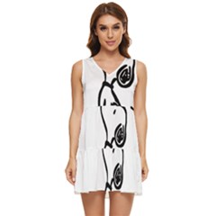 Snoopy Love Tiered Sleeveless Mini Dress by Jancukart