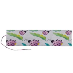 Watercolor-pattern-with-lady-bug Roll Up Canvas Pencil Holder (l) by Wegoenart