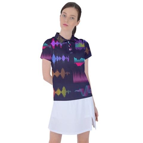 Colorful-sound-wave-set Women s Polo Tee by Wegoenart