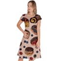 Seamless pattern with sweet cakes berries Classic Short Sleeve Dress View1