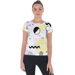 Graphic-design-geometric-background Short Sleeve Sports Top  by Wegoenart