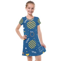 Flat-design-geometric-shapes-background Kids  Cross Web Dress by Wegoenart