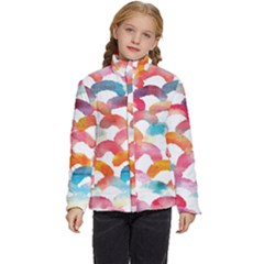 Rainbow Pattern Kids  Puffer Bubble Jacket Coat by designsbymallika