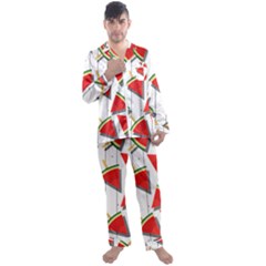 Watermelon Popsicle   Men s Long Sleeve Satin Pajamas Set by ConteMonfrey