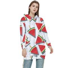 Watermelon Popsicle   Women s Long Oversized Pullover Hoodie by ConteMonfrey