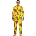 Yellow Watermelon Popsicle  Men s Long Sleeve Velvet Pocket Pajamas Set View1